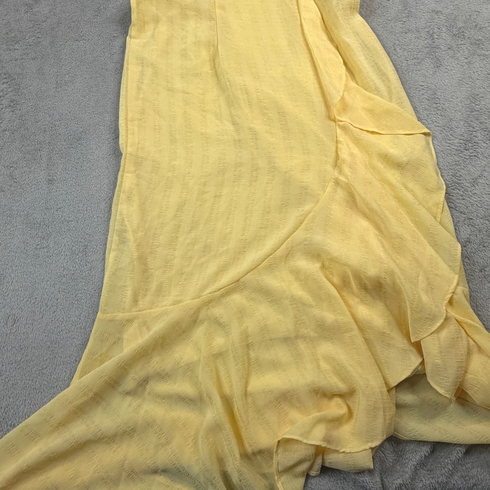 NWT Maison Tara Womens Butter Yellow Sleeveless Faux Wrap Maxi Dress Size 12 - Picture 10 of 15